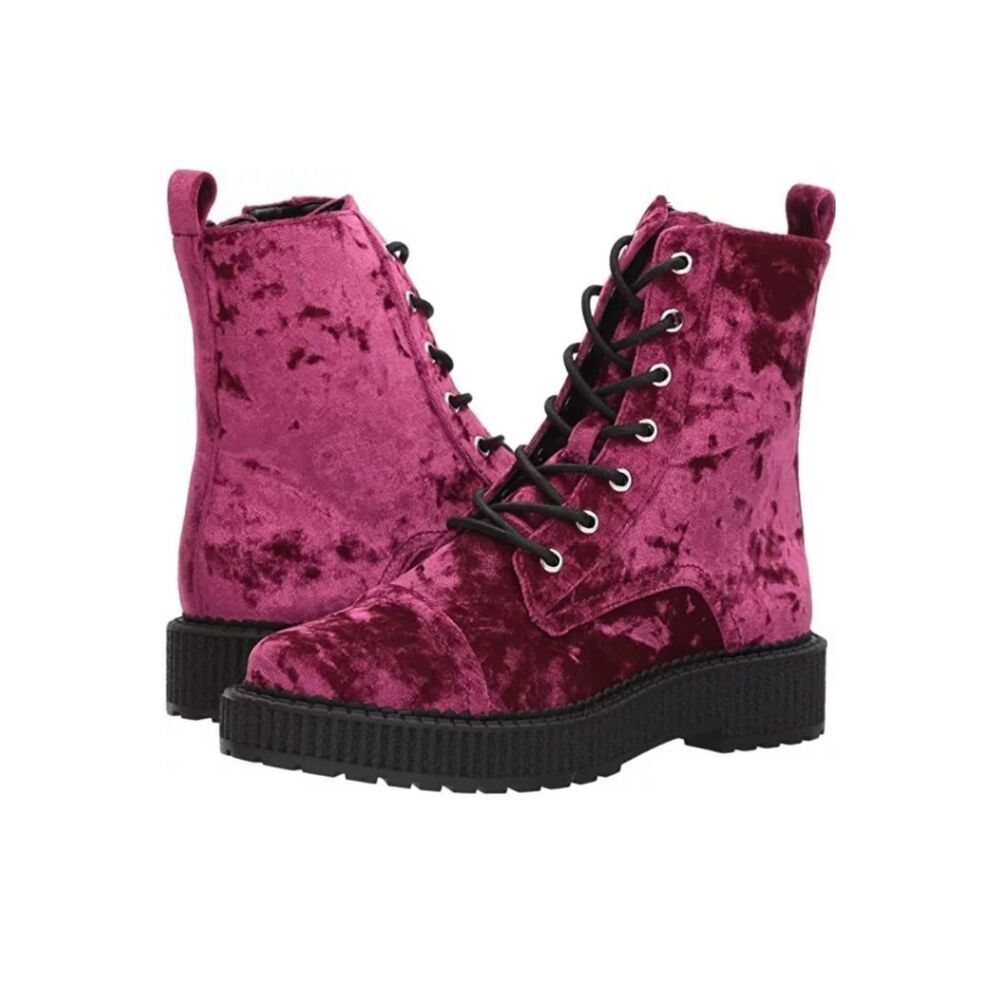 Katy Perry The GIA Ankle Boot 8 Merlot Pink Velvet